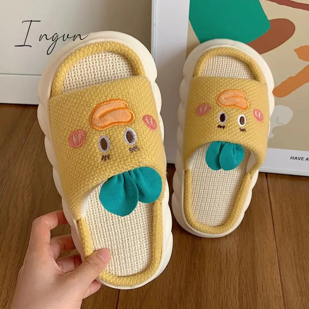 Ingvn - Women's Slippers Summer Four Seasons Indoor Home Sandals and Slippers Cute Cartoon Milk Cow House Slippers Funny Shoes