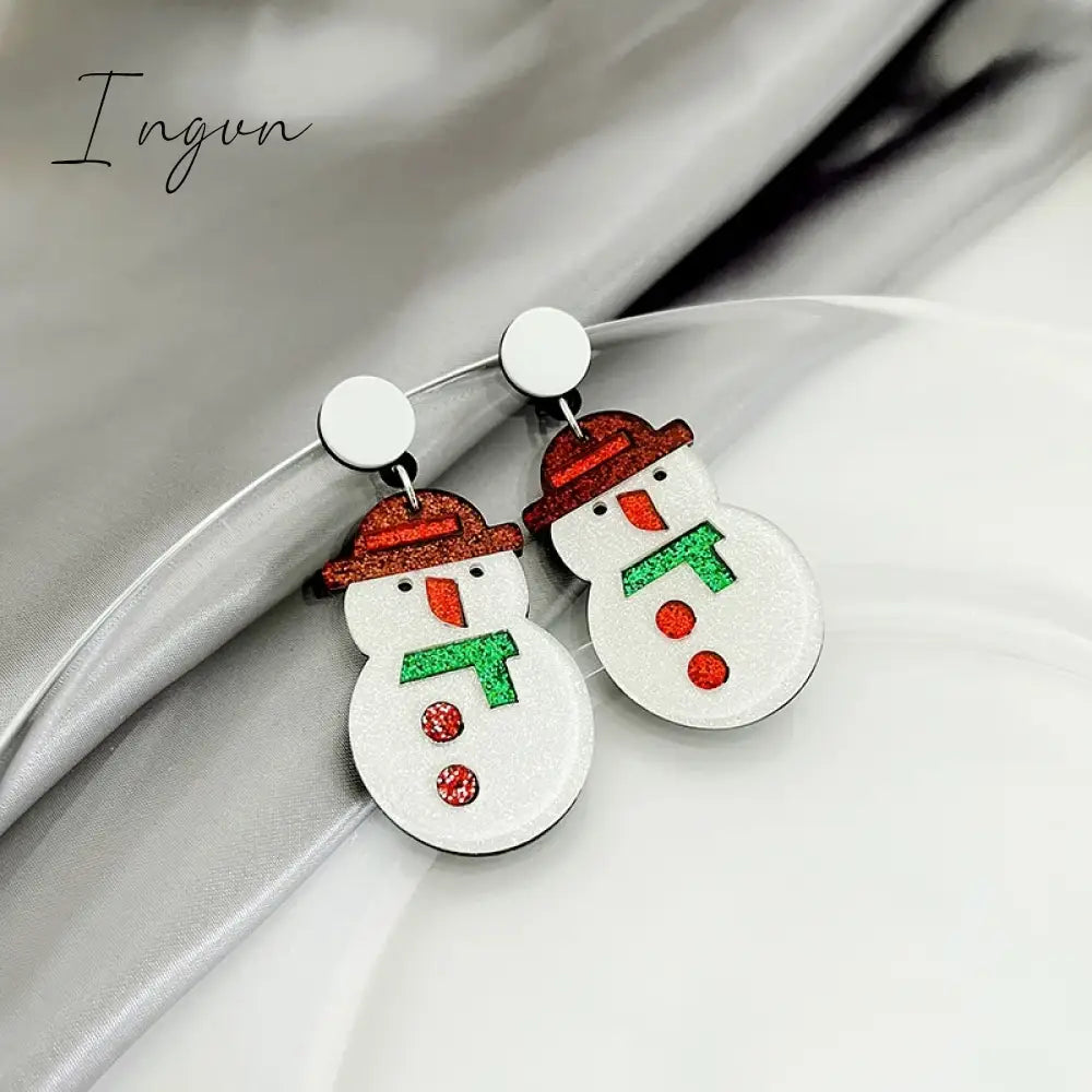 Moving Santa Claus Tassel Dangle Earrings For Women Christmas Tree Snowflake Asymmetric Long Chain Earring New Year Jewelry Gift