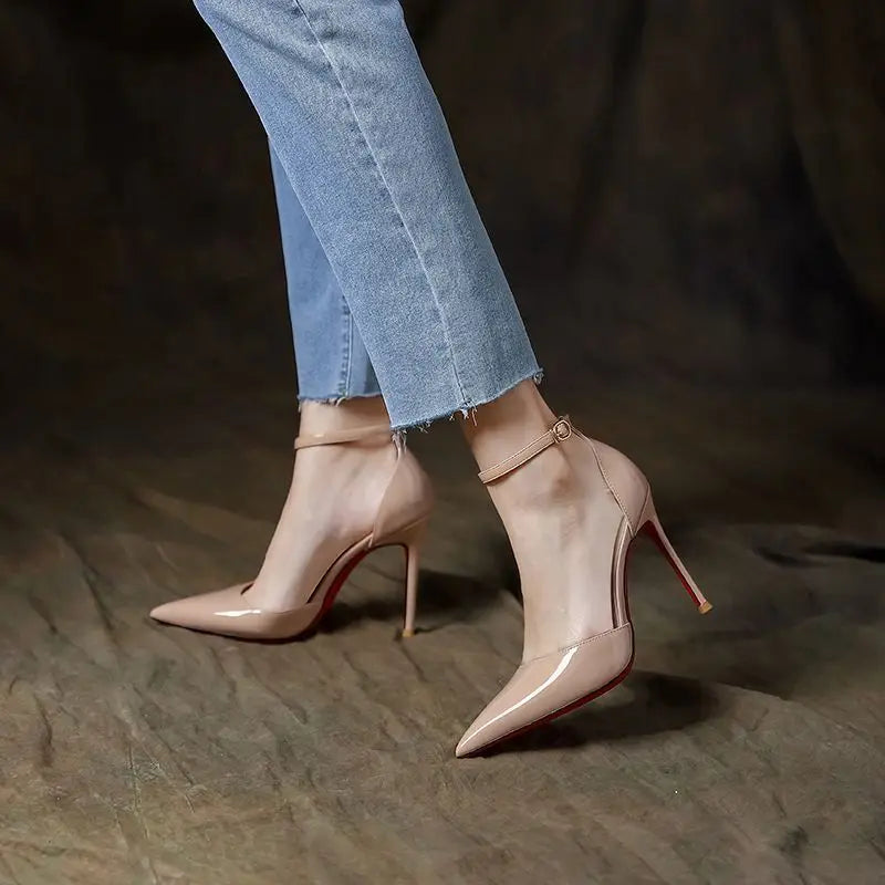 Ingvn  Footwear Sexy Black Sandals for Women Closed Ladies Shoes Super-high Heel Summer  Pointed Toe Stripper Vip Trend Luxury Sale
