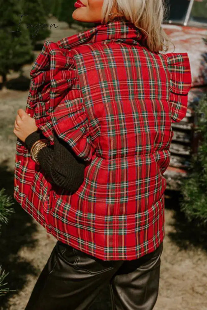 Ingvn - Casual Plaid Buckle Tops