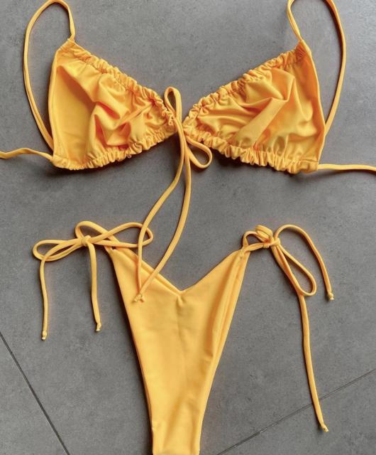 Low Waist Bikini Triangle Swimwear Female String Swimsuit Women Print 2 Piece Suit Push Up Bathing Suit Swim Suit New