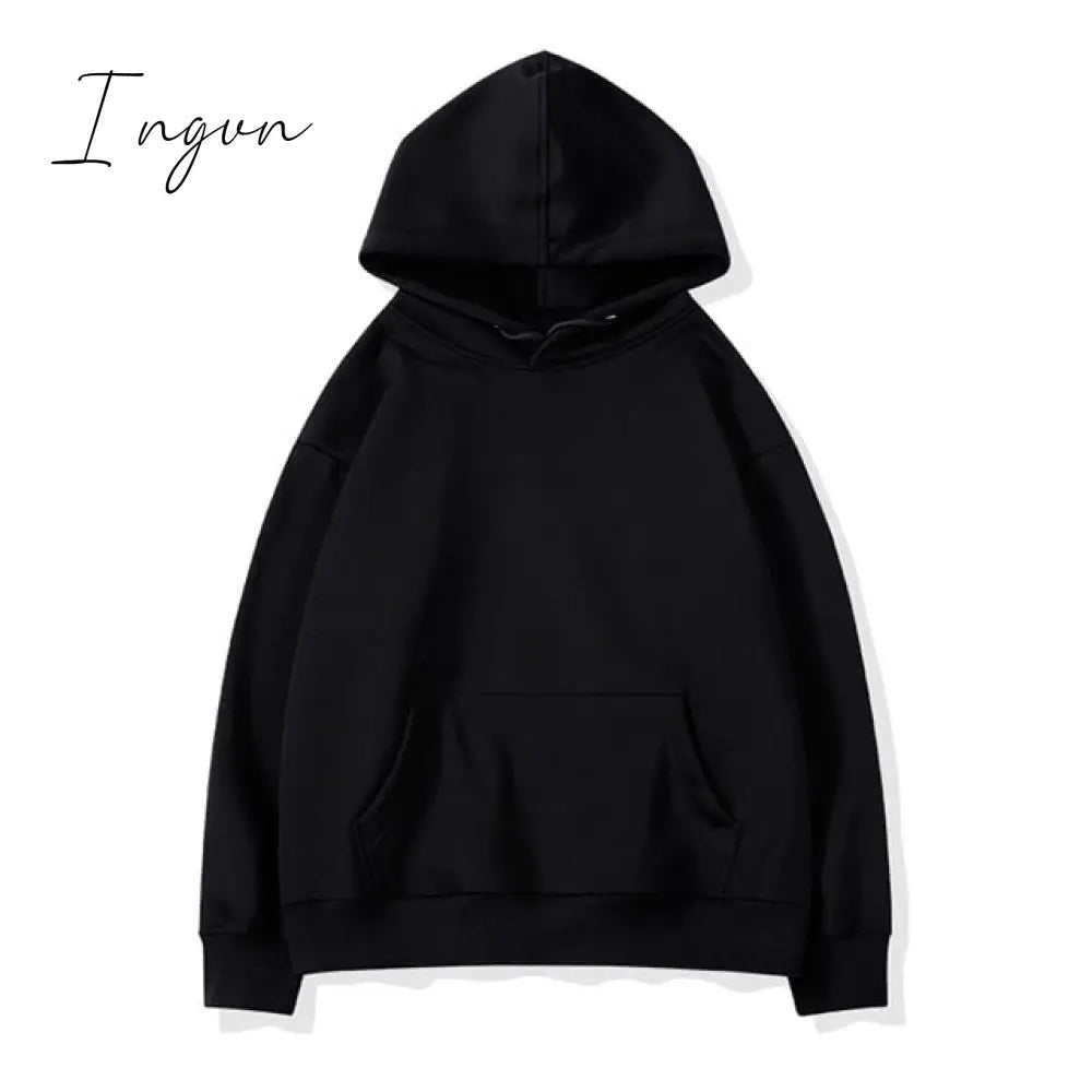 Ingvn - Women Unisex Couple Fleece 100% Cotton Suits 2 Pieces Sets Casual Tracksuit Hoodies Sweatshirt Pants Plus Size
