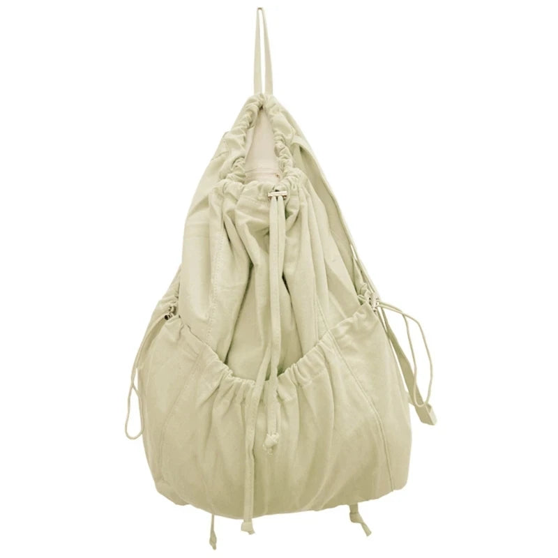 Ingvn  Fashion Ruched Drawstring Backpacks for Women Aesthetic Nylon Fabric Women Backpack Light Weight Students Bag Travel Female Bag