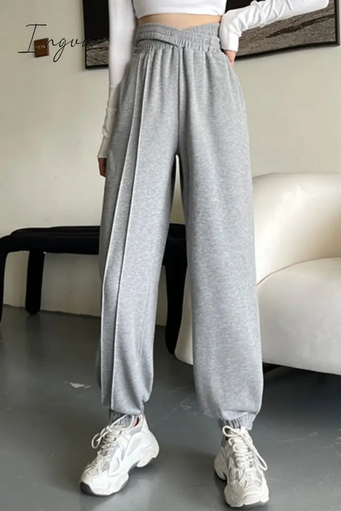 Ingvn - Crisscross Long Sweatpants