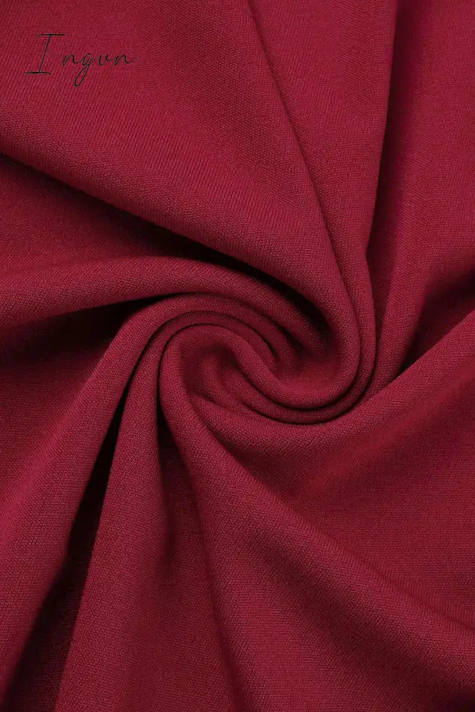 Ingvn - Elegant Solid Slit Fold V Neck Evening Dress Dresses(4 Colors)