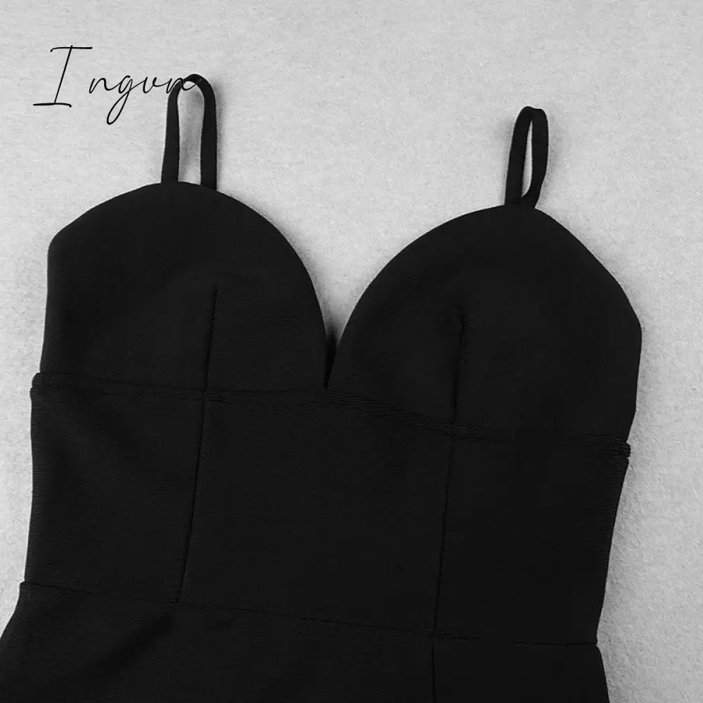 Ingvn - Bandage Women Dress New Summer Sexy Party Club Elegant Bodycon Bandage Dress Spaghetti Strap Ladies Clothes