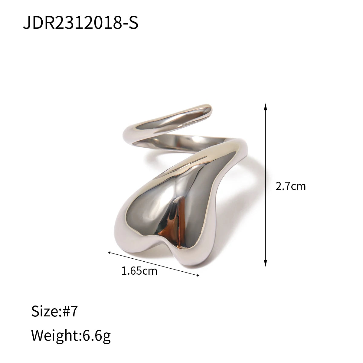INGVN  Fashion Stainless Steel Waterproof Open Ring Personality Charms PVD Real Gold 18K Plated Trendy Jewelry for Women