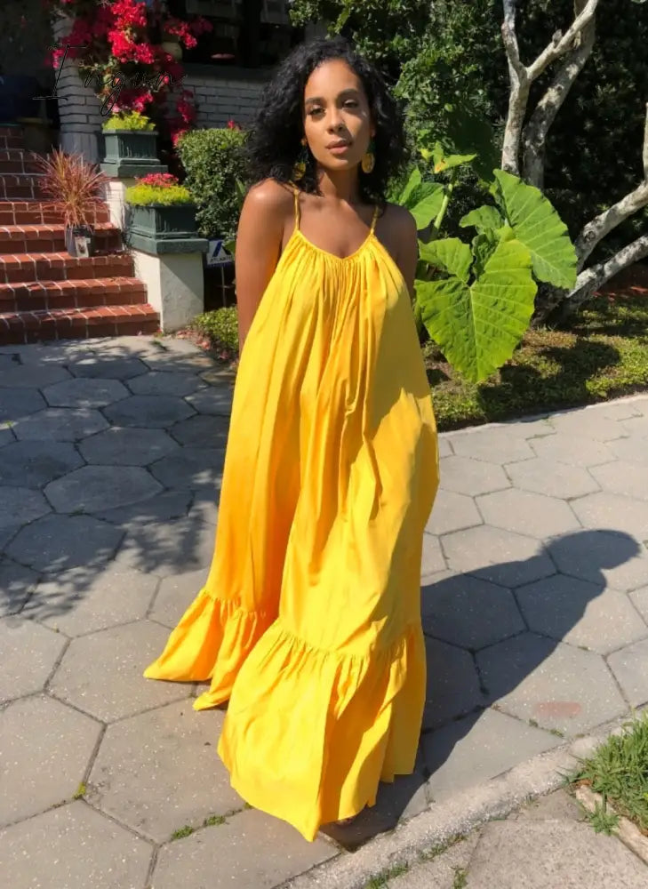 Ingvn - Tmustobe Sexy Sleeveless Solid Color Elegant Long Dress Women Summer Casual Fashion Plus Size Mid Waist Dress 11 Colors Female