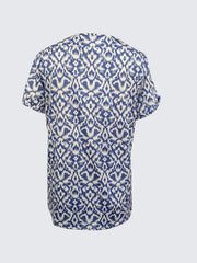 Vibrant Graphic Print Button Front V-Neck T-Shirt - Casual Cut Out Design, Soft Fabric, Spring & Summer Essential, Women's Fashion Clothing for Everyday Wear