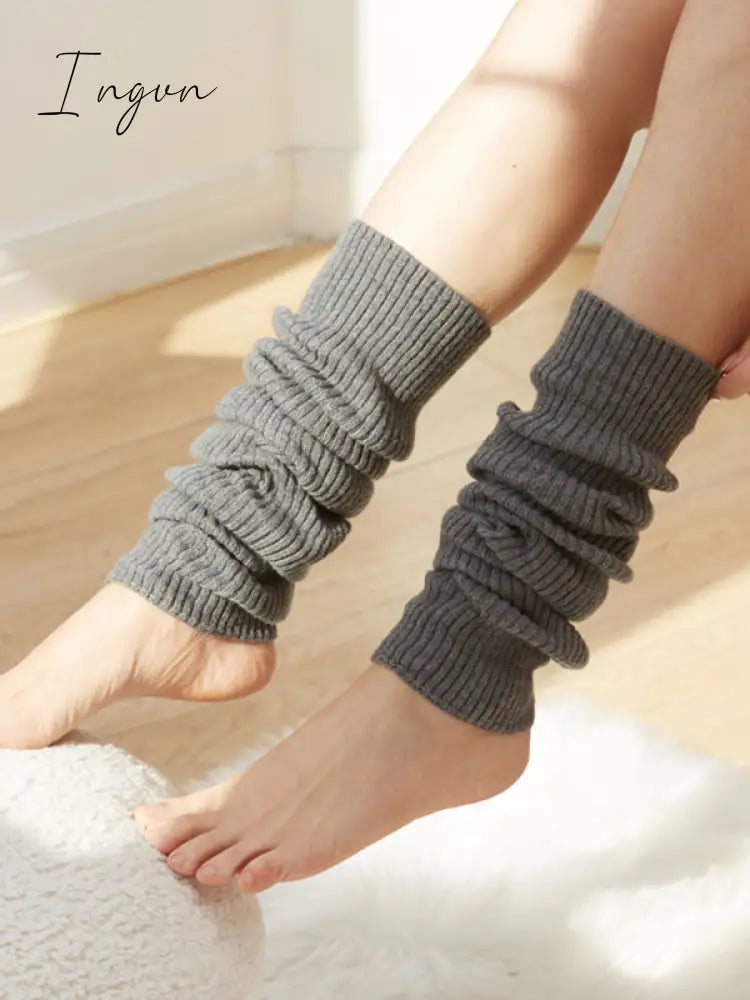 Ingvn - Knitted Solid Color Leg Warmers Accessories