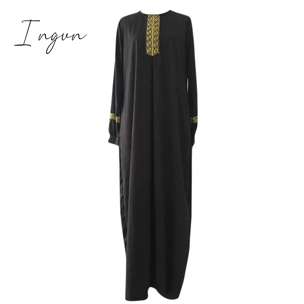 Ingvn - NEW Dubai kaftan Dress Muslim Party Abaya Women Arabic Lace Cardigain Patchwork turkey Islam Prayer caftan marocain dresses