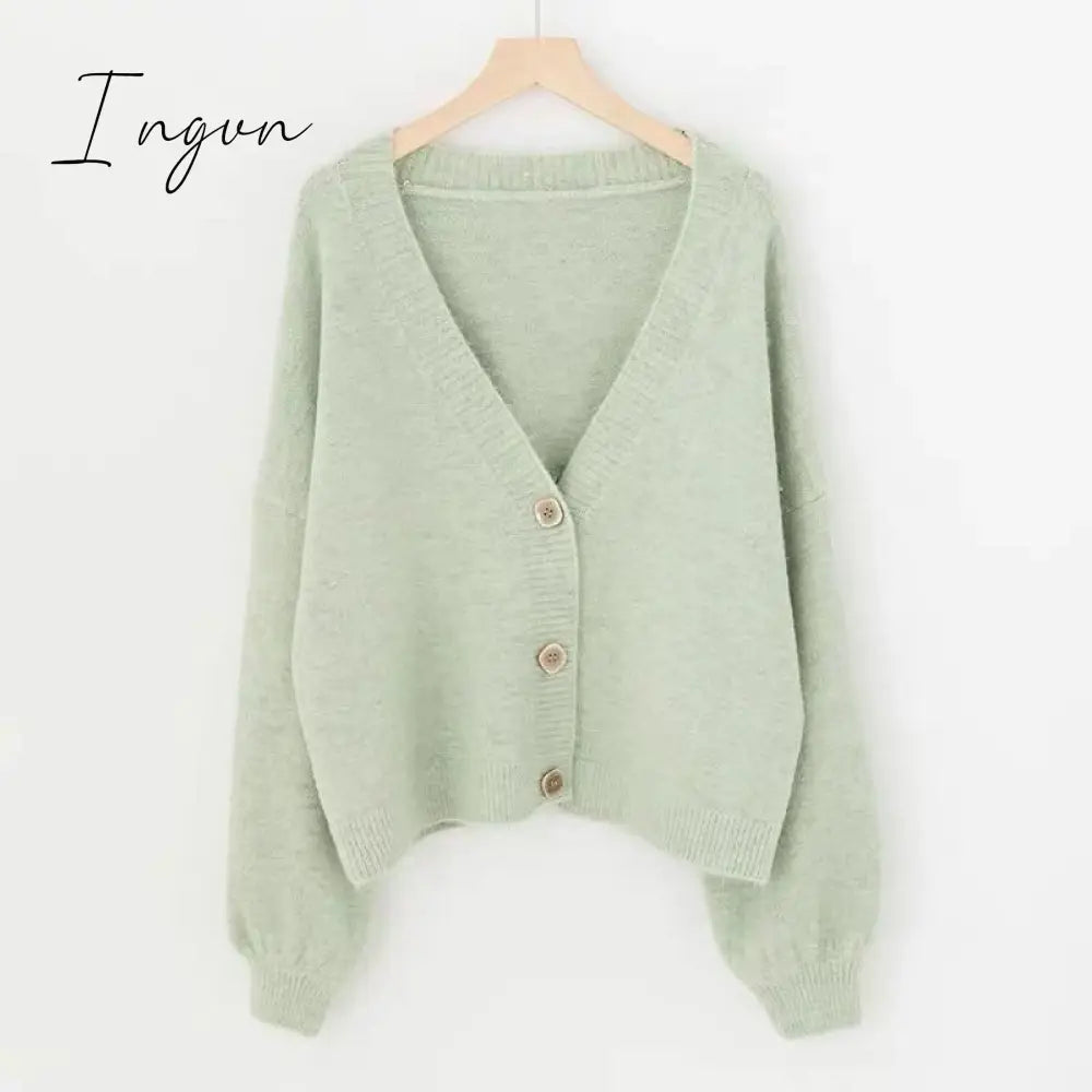 Ingvn - Women Cardigans Sweater Tops Cashmere Casual Sweater Jacket Chic Tops Woman's Sweater Cardigans jersey knit Jumpers