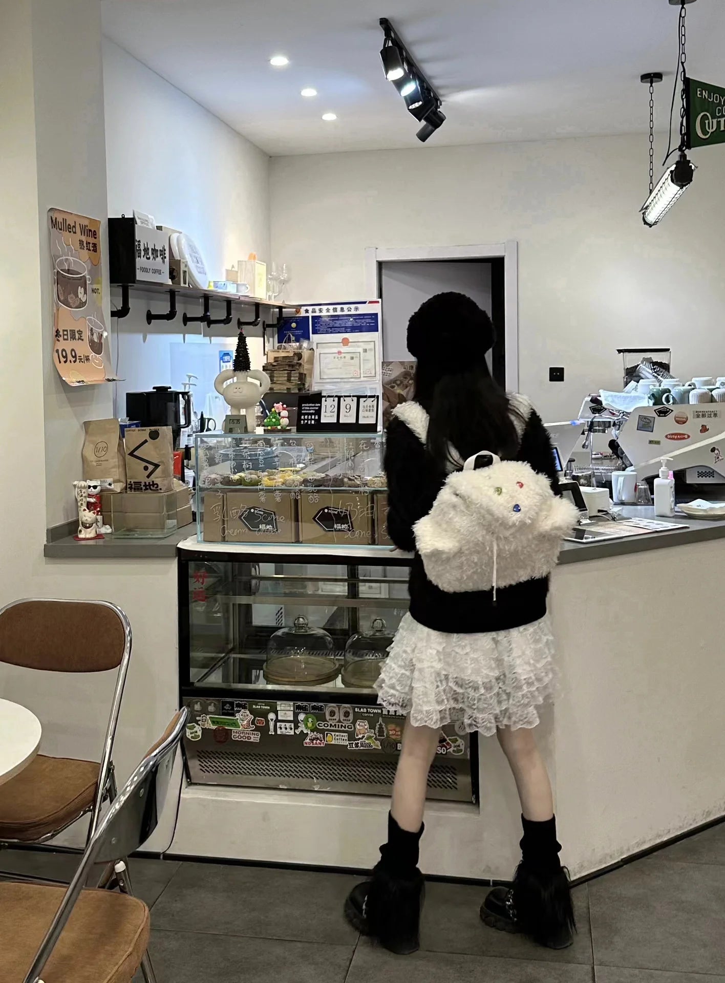 Ingvn  Sweet Rhinestone Women's Plush Backpack Fashion Design Y2k Girls Schoolbag Handbags Simple Fluffy Female Tote Shoulder Bag