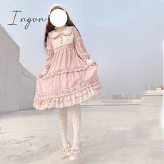 Ingvn - Sweet Lolita Shoes Vintage Round Head Middle Heel 3-5cm Women Shoes Cute Bowknot Cross Bandage Kawaii Shoes Loli  Kawaii Girl