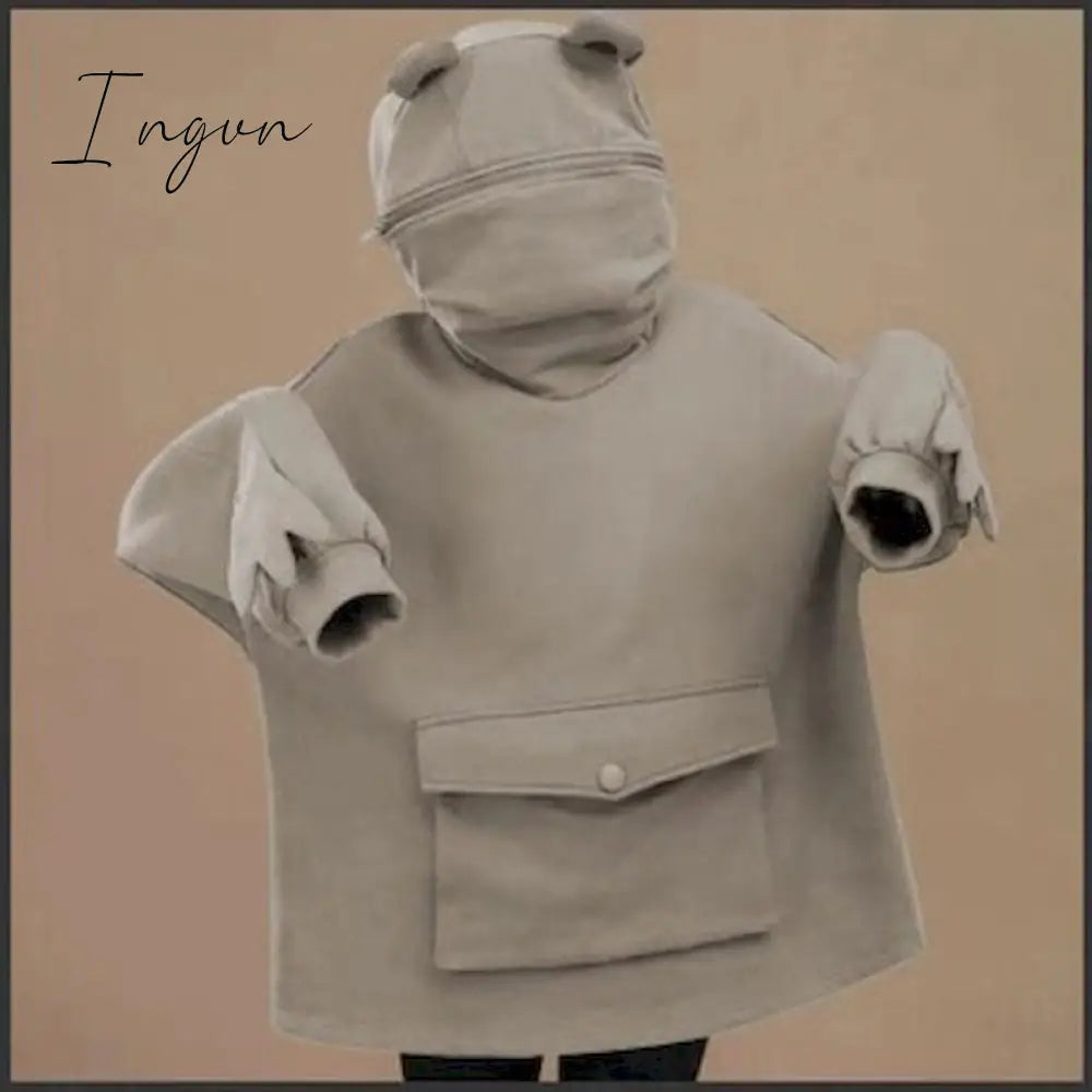 Ingvn - Women Autumn Thick Loose Sweatshirt Harajuku Letters Printed Lovely Frog Casual Hooded Hoodies Pullover Female Thicken Coat New