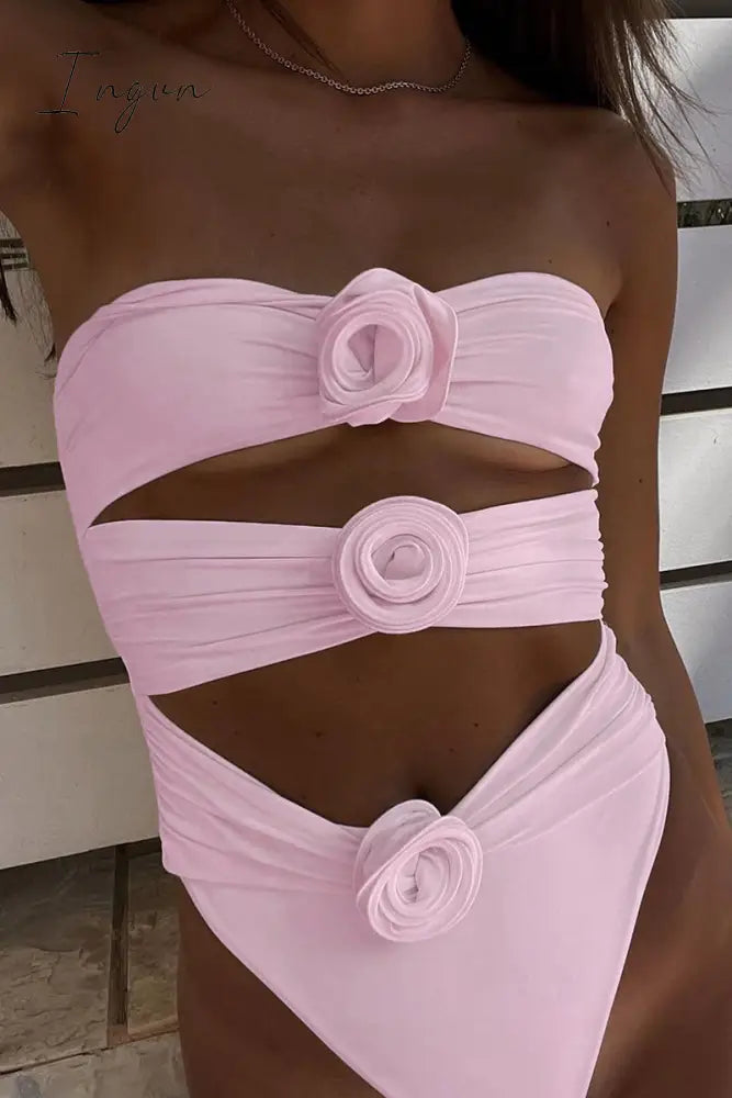 Ingvn - Solid Patchwork Swimwears