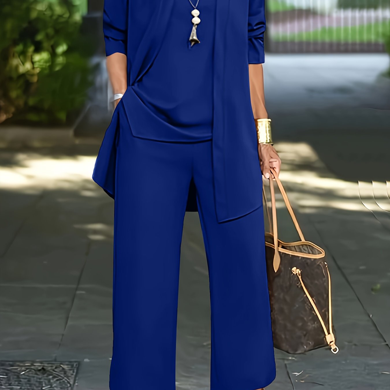 Chic Solid Three-Piece Outfit Set - Comfy Long Sleeve Cardigan, Versatile Top & Sleek Pants - Everyday Casual Wear for Women