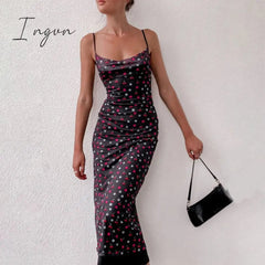 Ingvn - Sexy Ladies Sling Sleeveless Off-shoulder Floral Print A-line Dress Summer Sweet Women Beach Slim Dress Elegant Bodycon Vestidos