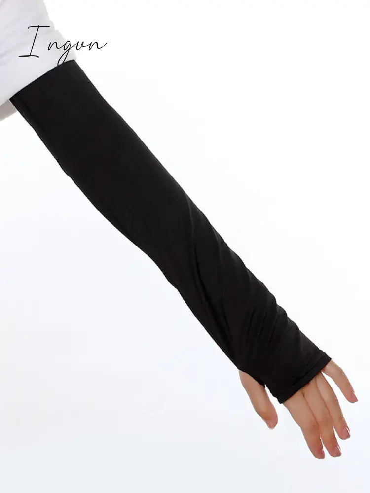 Ingvn - Ice Silk Sun Protection Simple Solid Color Sleevelet
