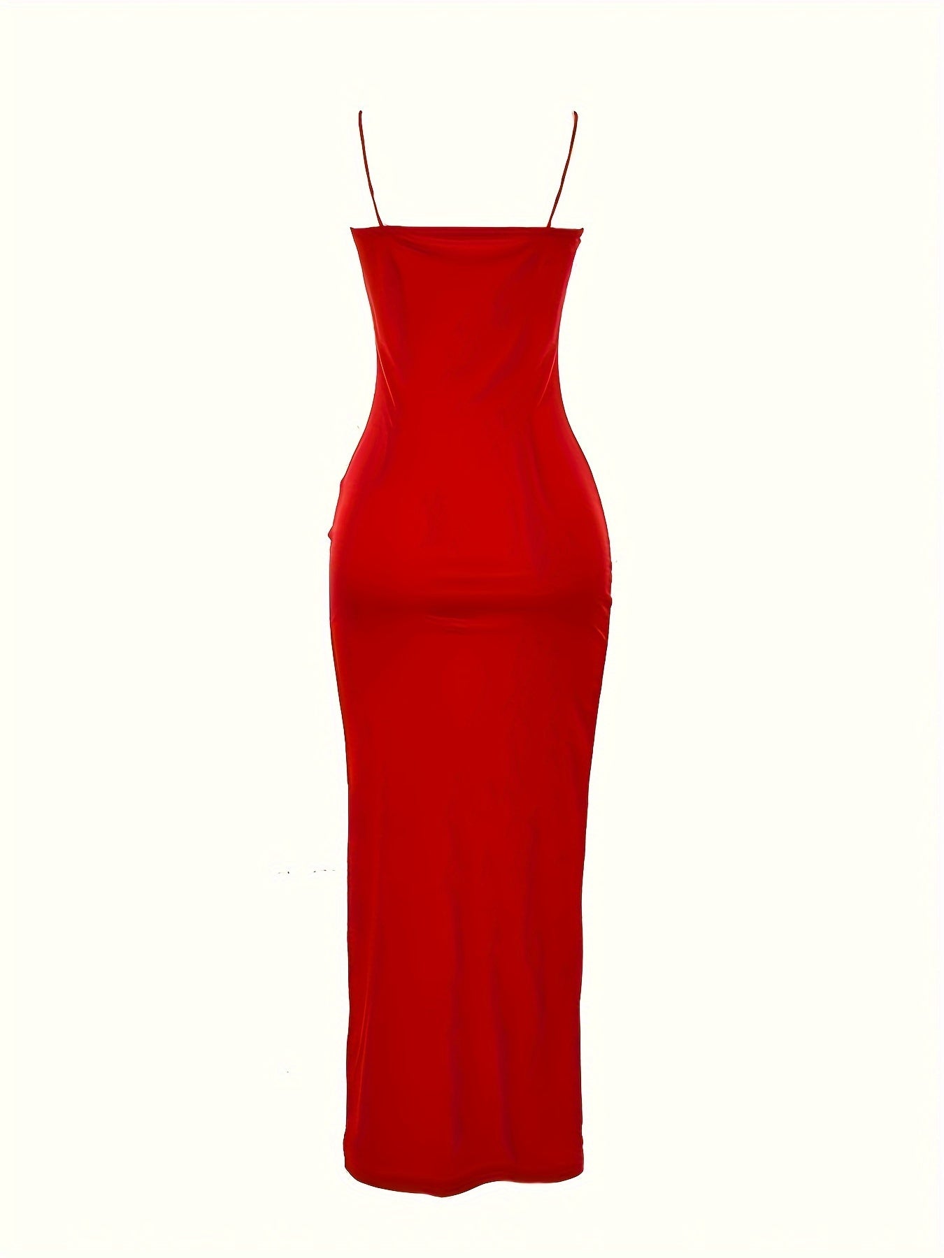 Long Sleeveless Spaghetti Strap Bodycon Dress - Sexy Solid Color Micro Elasticity Semi-Sheer Slingback Party Dress for Women - Perfect for Club, Wedding, Evening, Occasion, Engagement, and Ceremony