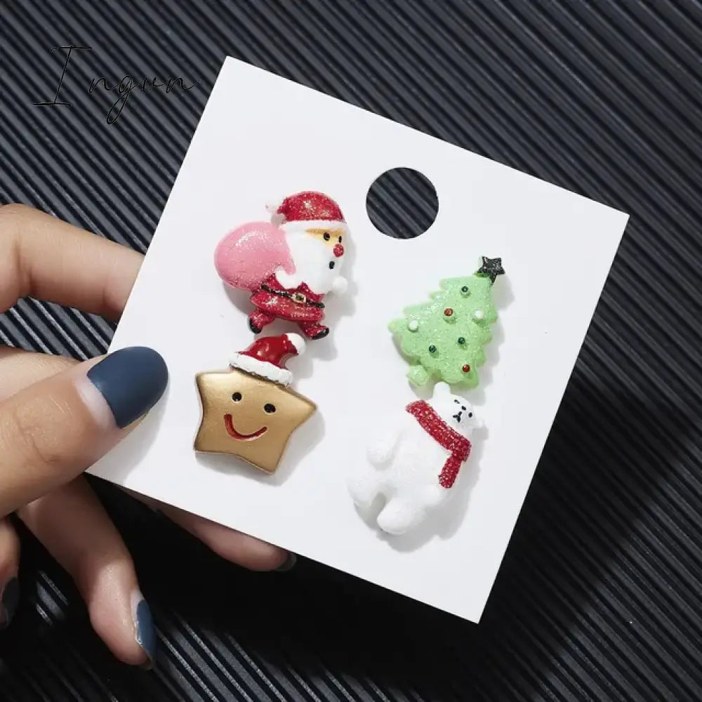 3pcs/set Christmas Gift For Women Men Brooches Enamel Pins Santa Claus Bell Elk Snowflake Xmas Tree Brooch Kids New Year Pin
