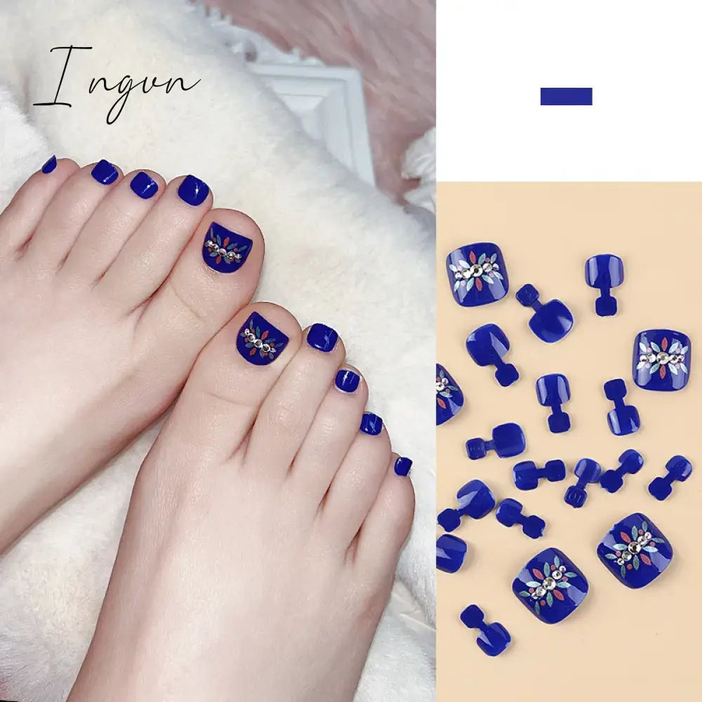 Nails STILETTO Fake Nail Tips 12pcs/Box Metallic False Nail Art Manicure Press on Nails Mirror Look