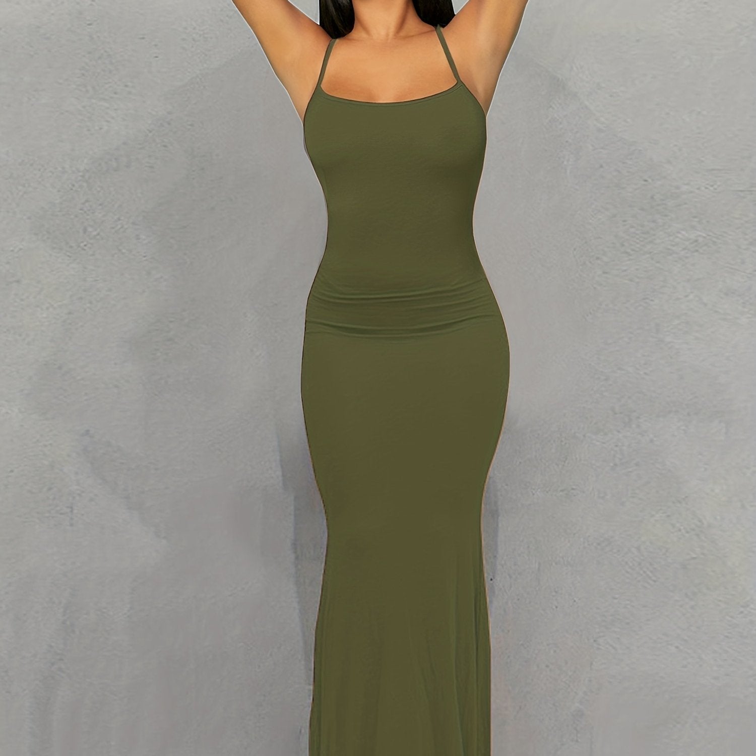 Flattering Sleeveless Backless Maxi Dress - Casual Lounge Comfort with a Sexy Twist - Seamless Bodycon Fit for Everyday Glam - Womens Fashion Must-Have