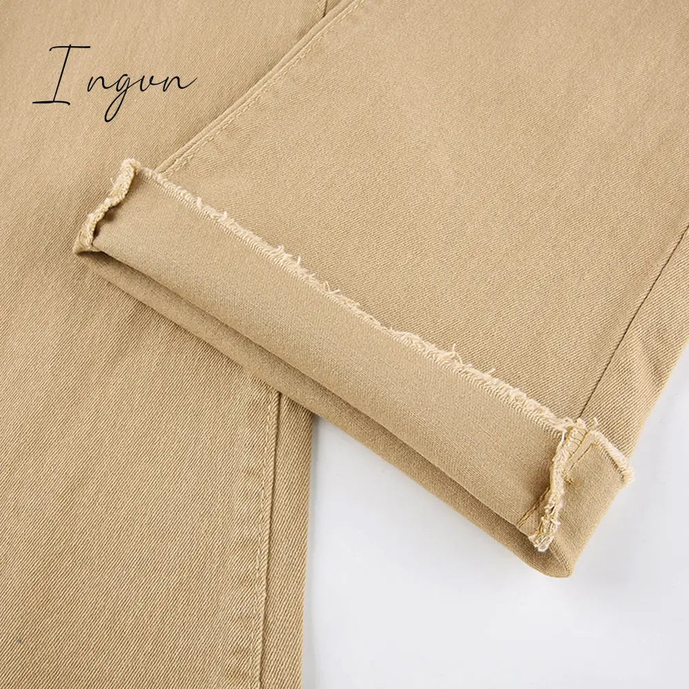 Ingvn - Women's jeans woman high waist Flared Jeans Khaki Black Brown Pants Women's pants for women clothing trouser Jean women trousers