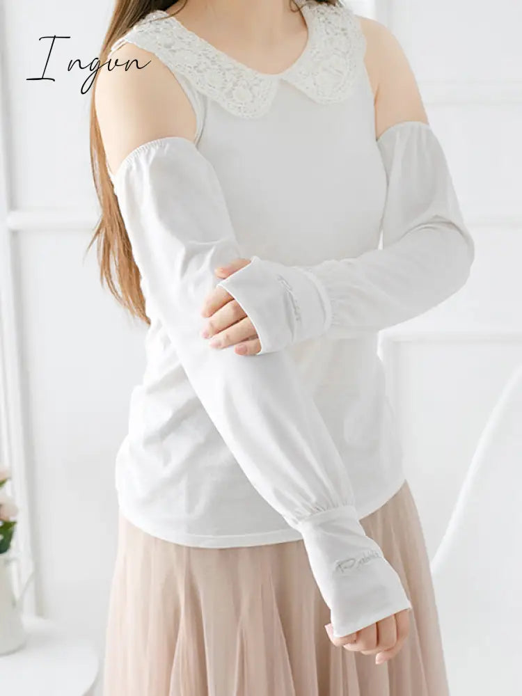 Ingvn - Solid Color Ice Silk Loose Sun Protection Sleevelet