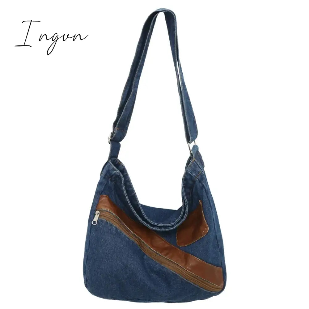 Ingvn - Denim Women's Bag 2024 New Eco Reusable Ladies Handbags Canvas Shopping Travel Shoulder Bags Unisex Jeans Crossbody Bag Shoppers