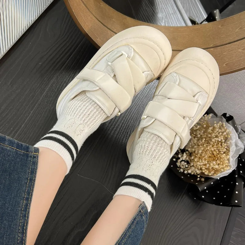 Ingvn  Women's Shoes Round Toe Cute Kawaii Female Footwear Pink High on Platform Cotton Cheap New Arrival  Urban Autumn Shoe Casual