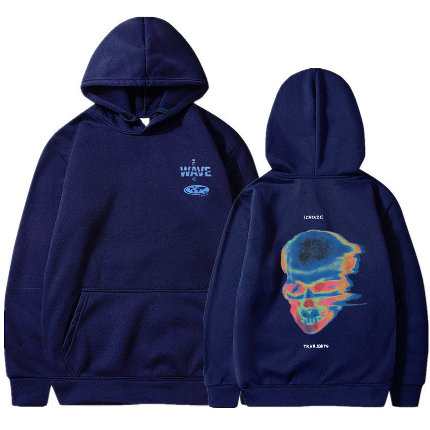 Voguable Hot Sale Fashion Creativity Design Skeleton Graphic Print Hoodie Men Women Fleece Cotton Hoodies Man Hip Hop Style Sweatshirt
