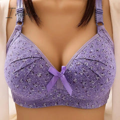 Ingvn - Plus Size Bra for Women Underwear Wire Free Comfort Push Up Bras Female Sexy Lingerie Soft Thin Breathable Black Red Bralette