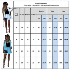 Ingvn - Women Sleeveless plaid button up elastic waist Blazer Top and pocket short Set Elegant Office Ladies Suits Women Workwear