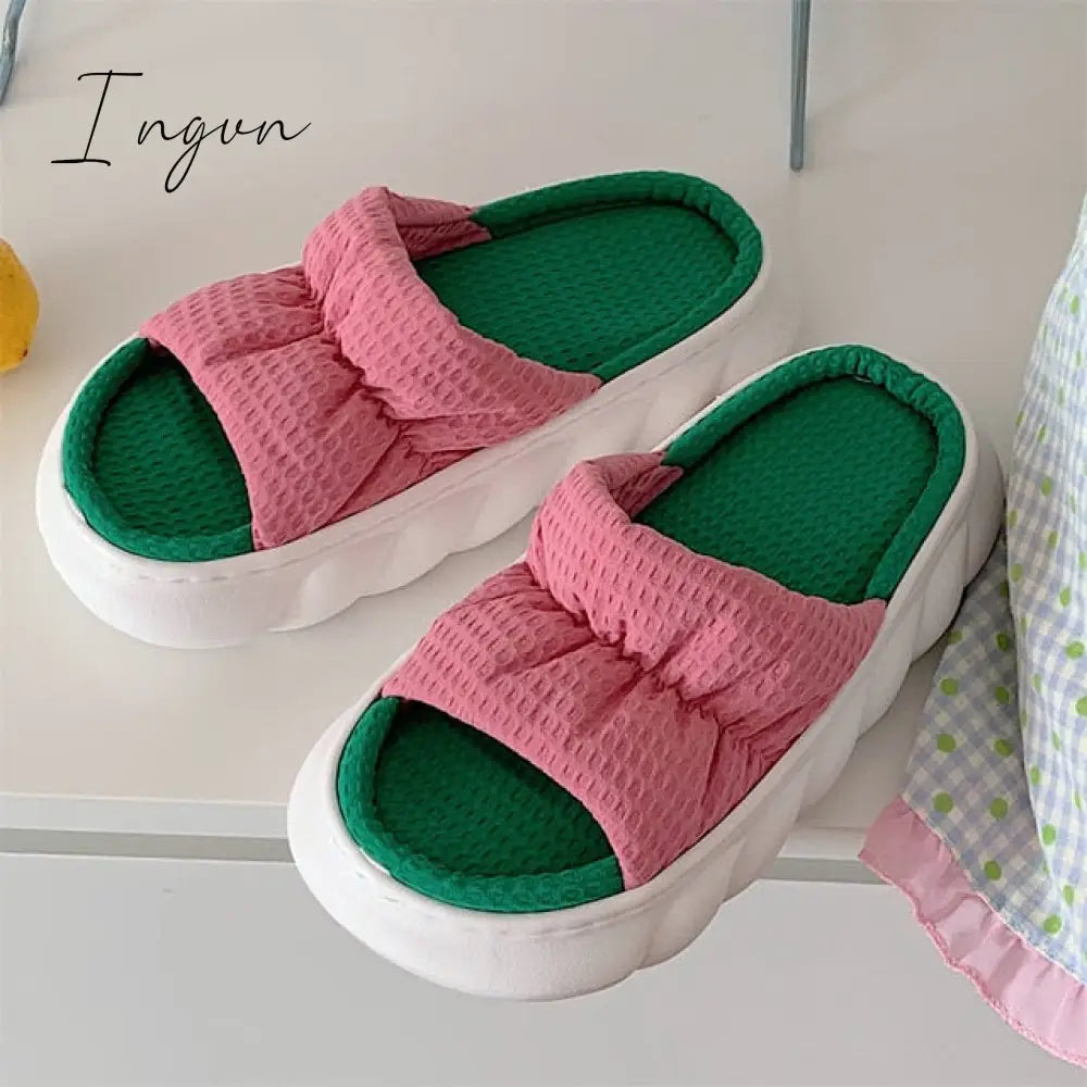 Ingvn - Women's Slippers Summer Four Seasons Indoor Home Sandals and Slippers Cute Cartoon Milk Cow House Slippers Funny Shoes