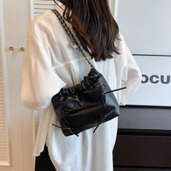 Ingvn  New Cute Small Bow Tie Design Crossbody Bags for Women Y2K Style Silver Handbags Leather Crossbody Bag Party Purses