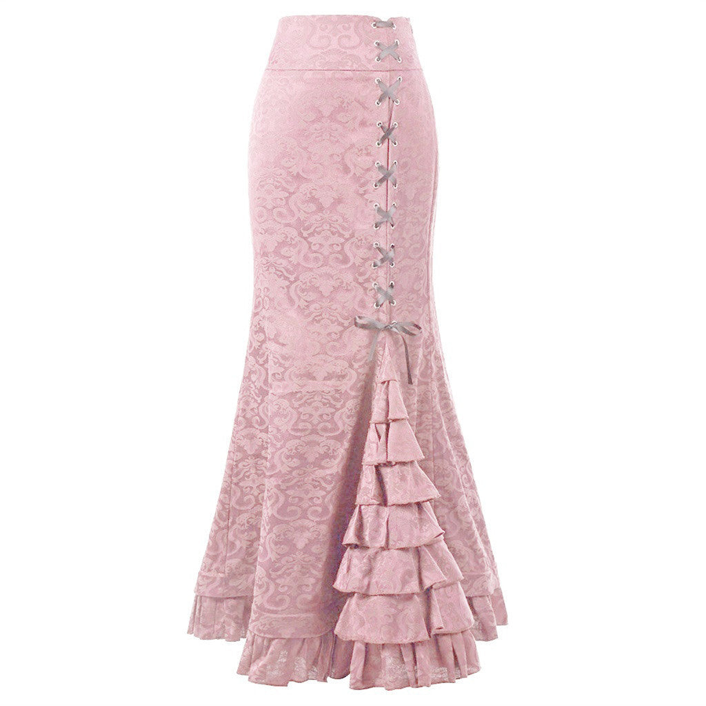 Autumn and Winter New Women's Sexy Hot Girl Hip Skirt Slim-fit Dark Punk Fishtail Skirt