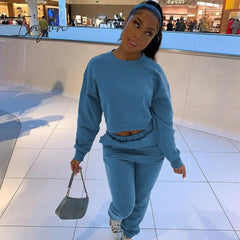 Ingvn - Women Tracksuit Set Jogger Matching Sets Lounge Wear Autumn Winter Sweatsuits for Women Sport Suit Set Two Piece Outfits Casual