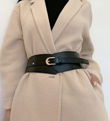 Luxury ladies wide belt elastic vintage buckle leather wide fashion wild pin buckle women's belt waist seal belt
