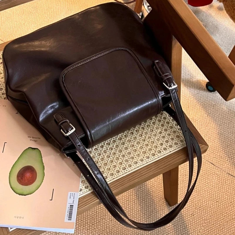 INGVN  Bags for Women Korean Trendy Vintage Casual Women's Handbags Streetwear Punk Solid All Match Shoulder Underarm Bag Y2k Aesthetic