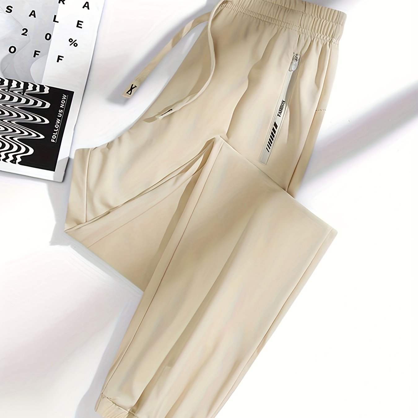 Women's Summer Lightweight Ice Silk Athletic Pants, 1pc, Breathable Tapered Joggers, Casual Drawstring Sports Trousers For Running, Cycling, And Hiking For Fall & Winter