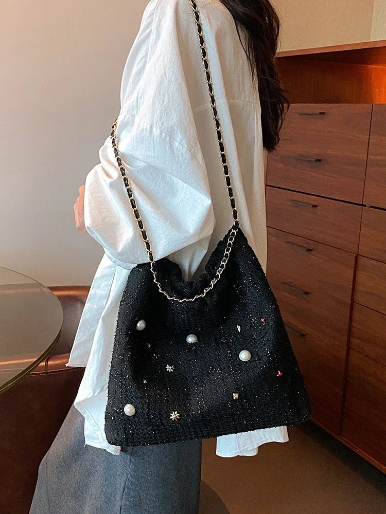 Ingvn  Large Capacity Colored Diamond Women's Shoulder Bag Fashion Design Ladies Underarm Bag Simple Soft Female Tote Purse Handbags