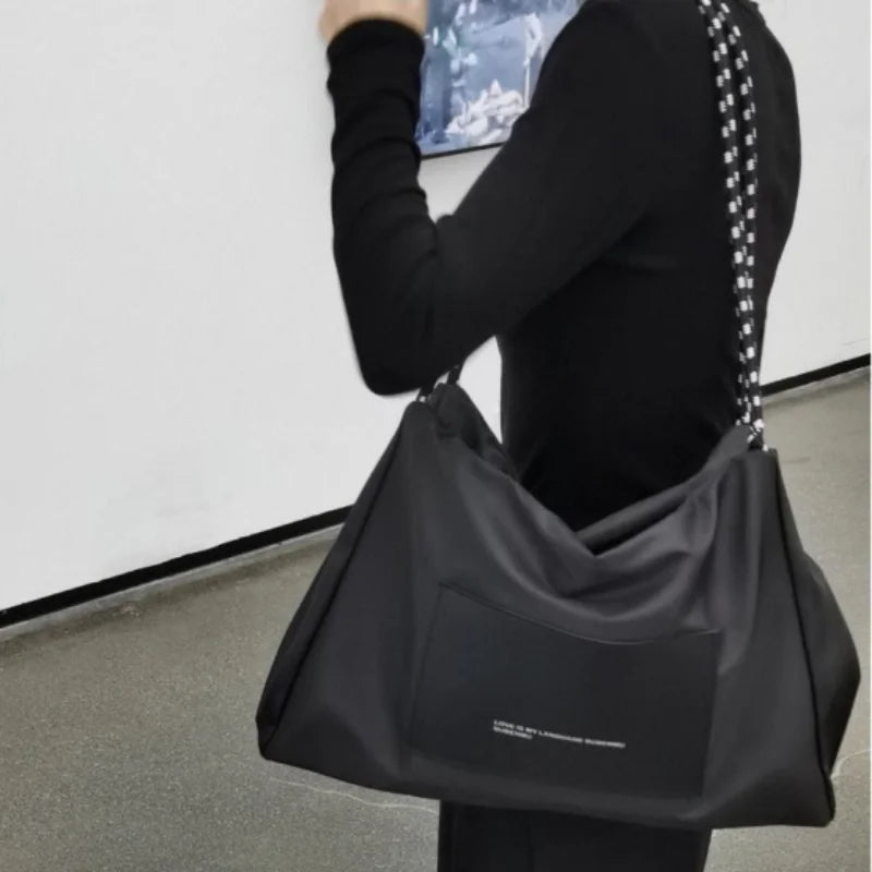 INGVN  Trendy High-capacity Simple Japanese Gym Bag Vintage All Match Y2k Aesthetic Women's Handbags Korean Casual Sports Shoulder Bags