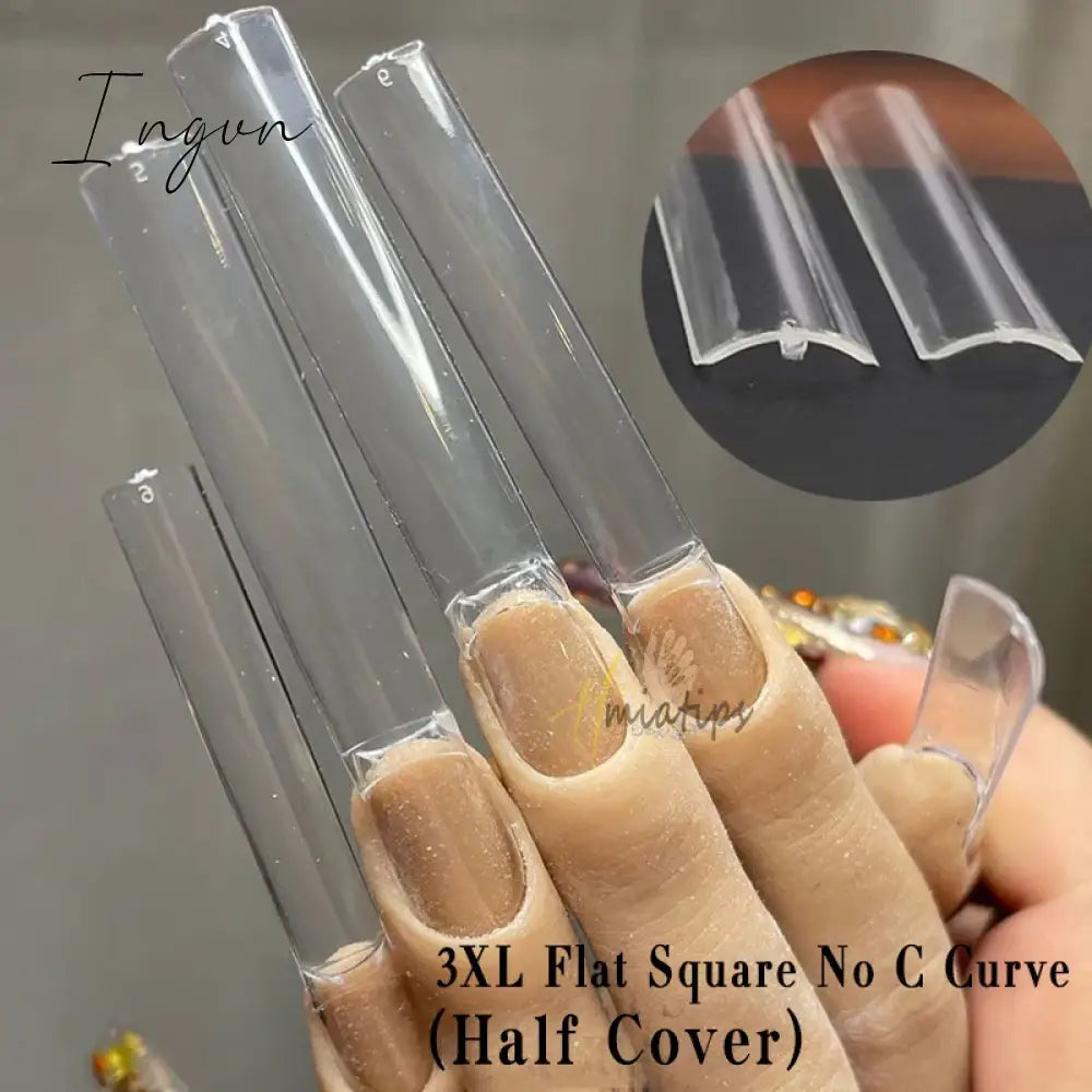 3XL Full Cover False Long Stiletto  Nail Tips Sculpted Clear Press On Artificial Fake Nails  Manicure Salon Supply 120pcs