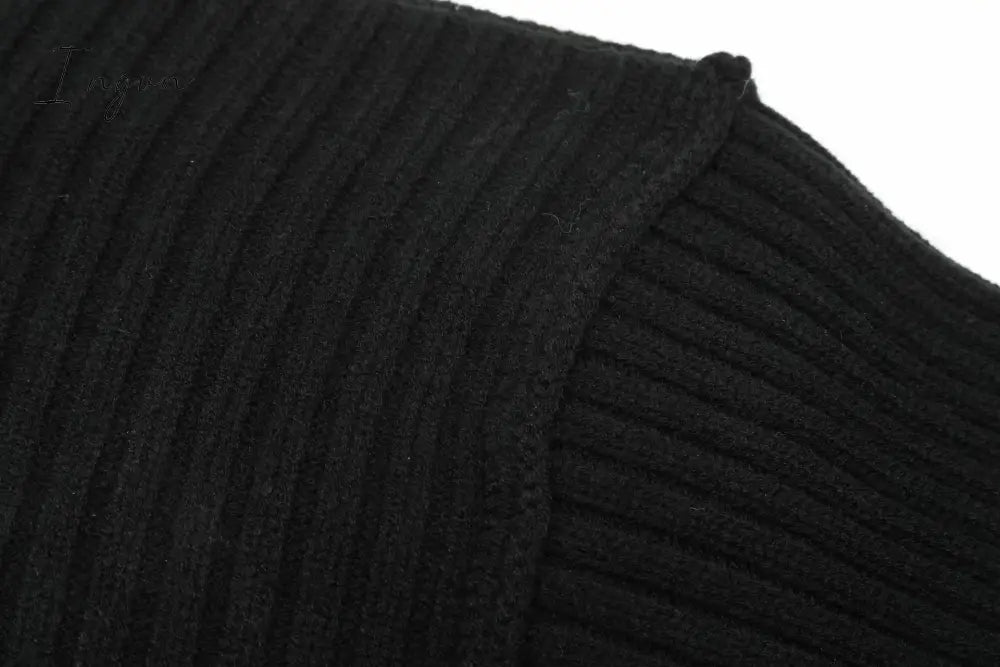 Ingvn - Sexy cropped cardigan knitted short cardigan sweaters for women fashion cute tops korean style long sleeve top batwing sleeve