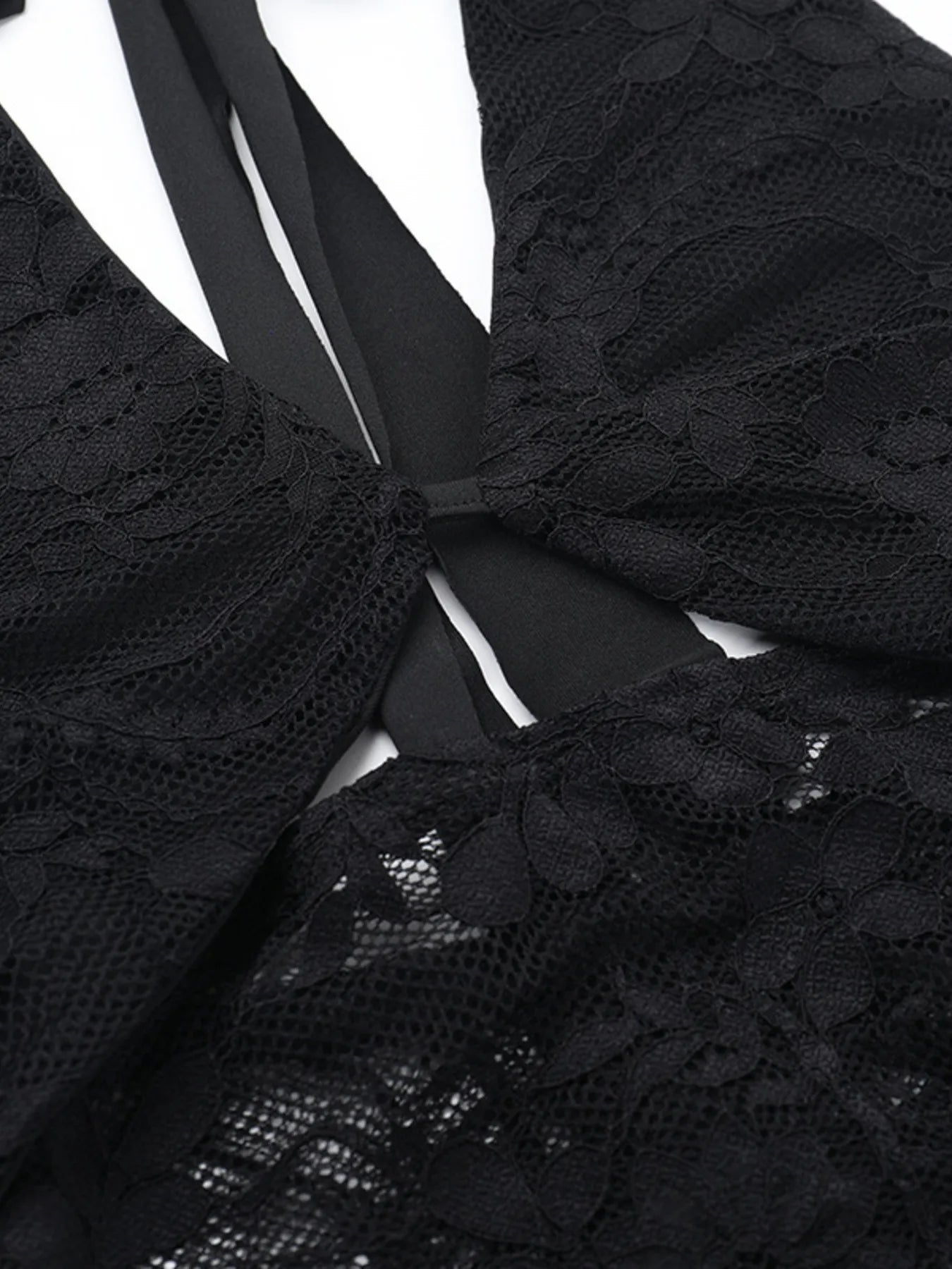 Lace Halter Neck Mini Dress