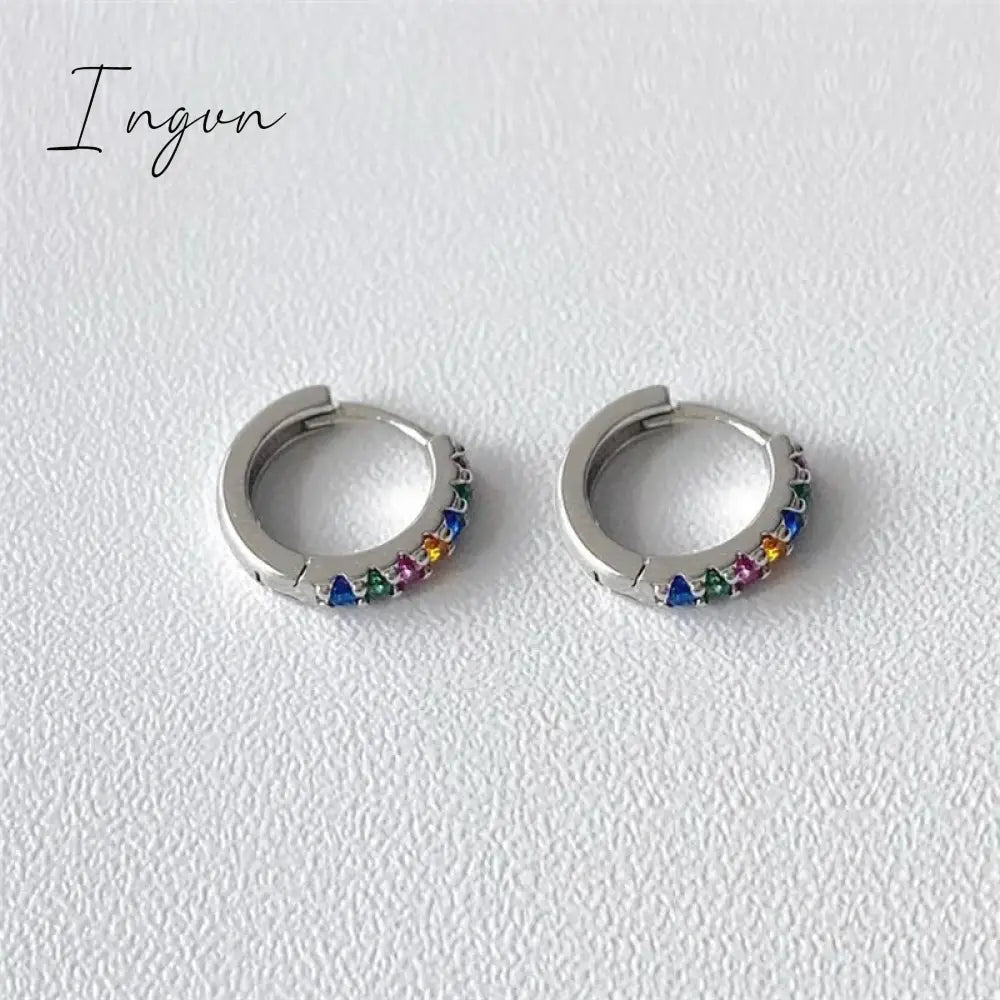 Korean Fashion Colorful Zircon Flower Cross Stud Earring for Women Aesthetic Jewelry Harajuku Cool Y2K Accessories New