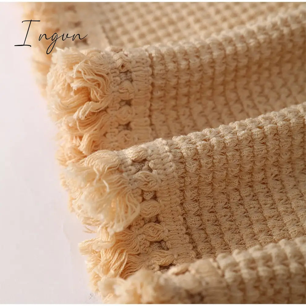 Ingvn - Summer Beach Two Piece Set Women tassel Tracksuit Loungewear Casual Sleeveless Tops + Slim Shorts Suit Elegant Woman Set Outfits