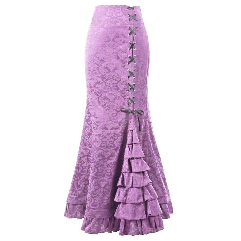 Autumn and Winter New Women's Sexy Hot Girl Hip Skirt Slim-fit Dark Punk Fishtail Skirt