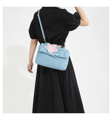 Ingvn  Sweet Pink Star Women's Denim Shoulder Bag Chain Handle Ladies Clutch Crossbody Bags Simple Hot Girls Square Tote Purse Handbags